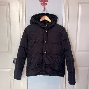 J.Crew black puffer coat